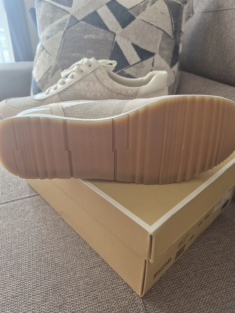 Michael Kors Beige and Cream Low-Top Sneakers